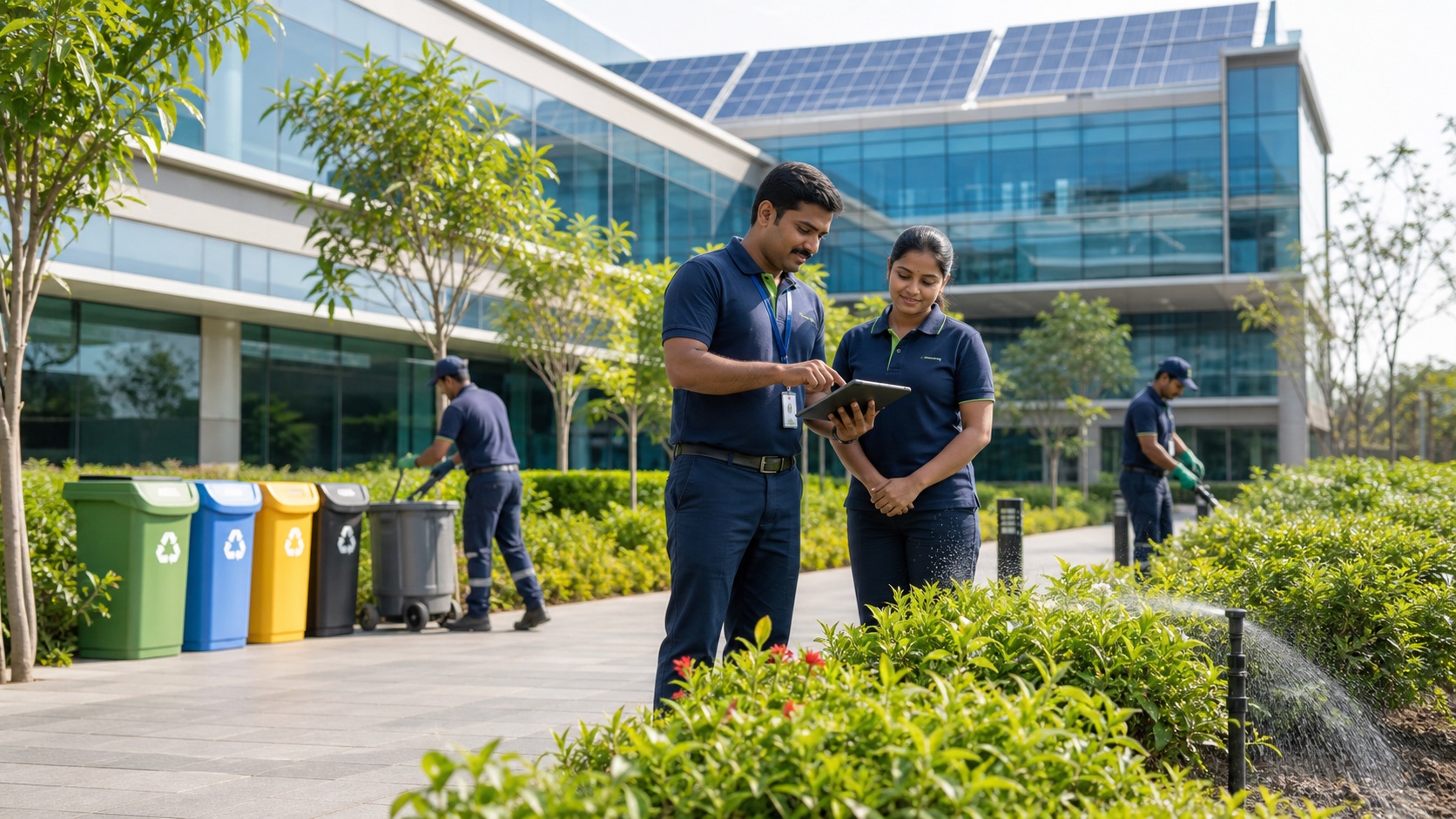 Sustainable facility management at a modern business campus